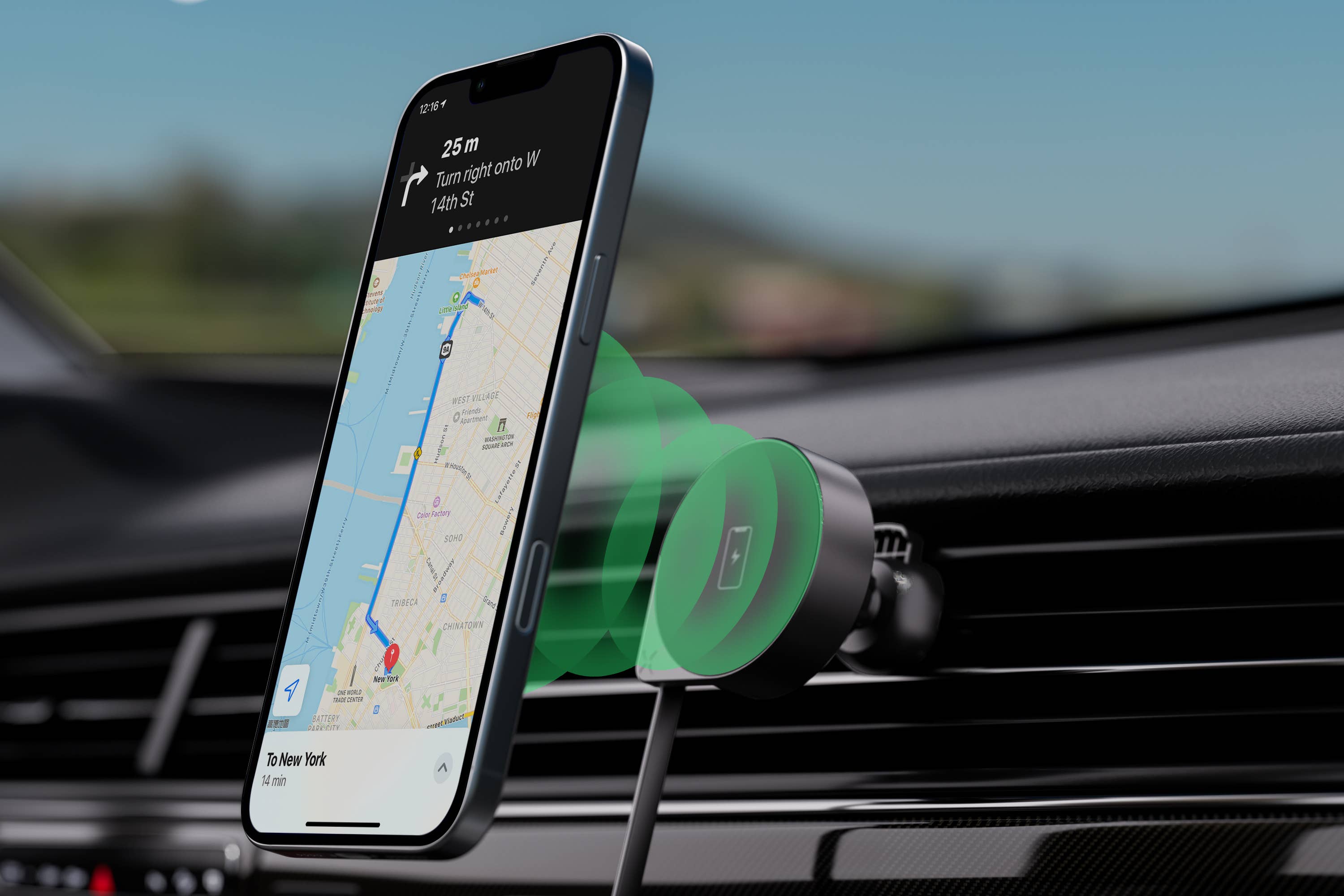 LAX Gadgets - Vente Chargeurs portables - Support de chargeur de voiture MagSafe 4-en-1 + câble USB-C rétractable9