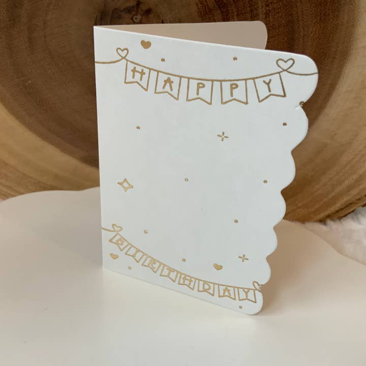 Lot de 4 mini cartes et enveloppes imprimées à la feuille d'or pour la vente par zizi&me