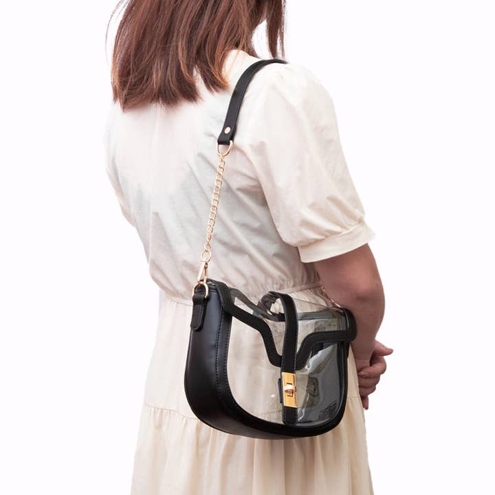 Sensibling Corp. - Wholesale Crossbody Bag - Women's - Clear Transparent Saddle Bag