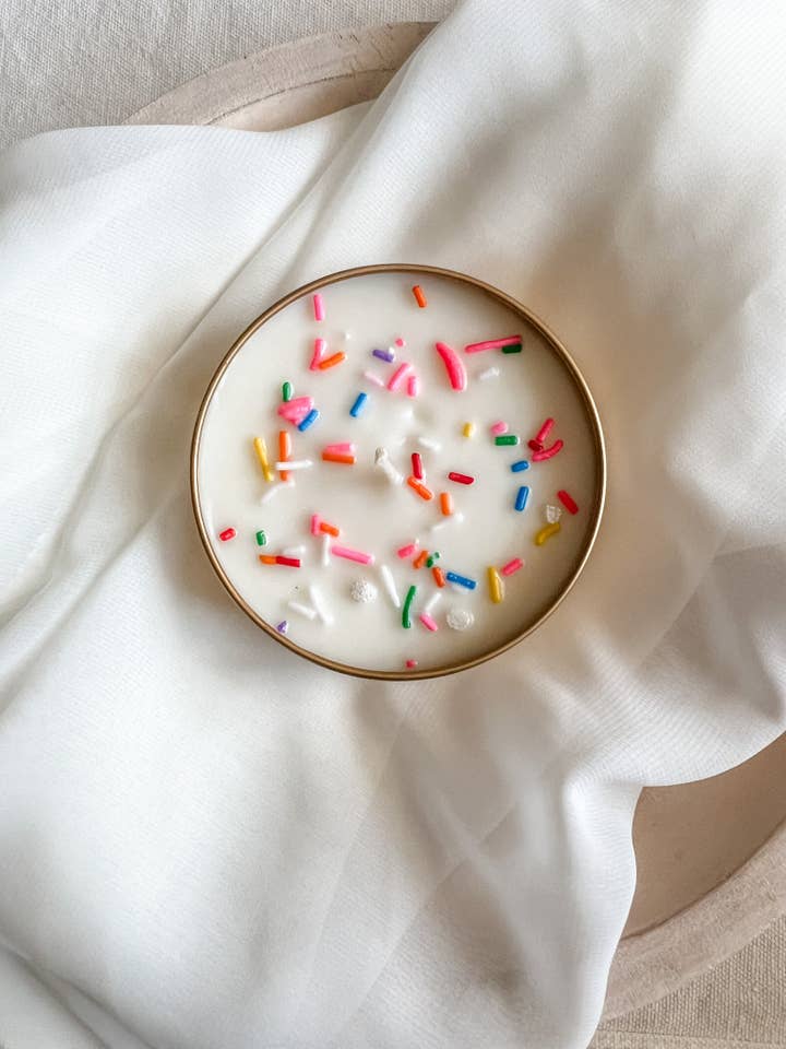 3.2 oz Birthday Cake Candle for wholesale by Salt + Light Bath Company