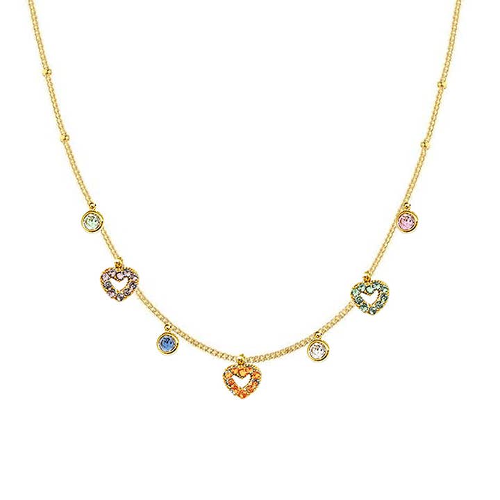 AMORINO SRL – Engroshandel Halskæde med vedhæng – Halskæde med hjertevedhæng i zirkon - YC25704B2542