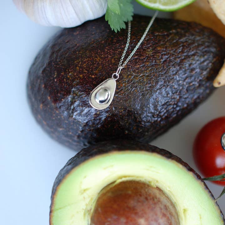 Delicacies Jewelry - Venta al por mayor Collares con colgantes/abalorios - Collar de aguacate de plata esterlina de Delicacies Jewelry, cada compra ayuda a combatir el hambre Regalo gastronómico, joyería de comida6