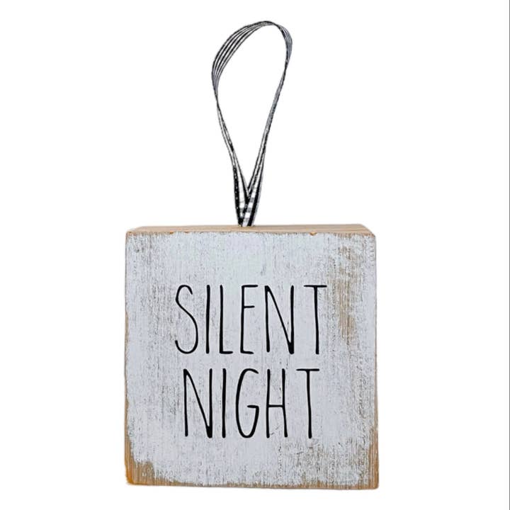 Joshua Jar - Wholesale Ornament Set - Farmhouse Block Christmas Ornament Set of Six3