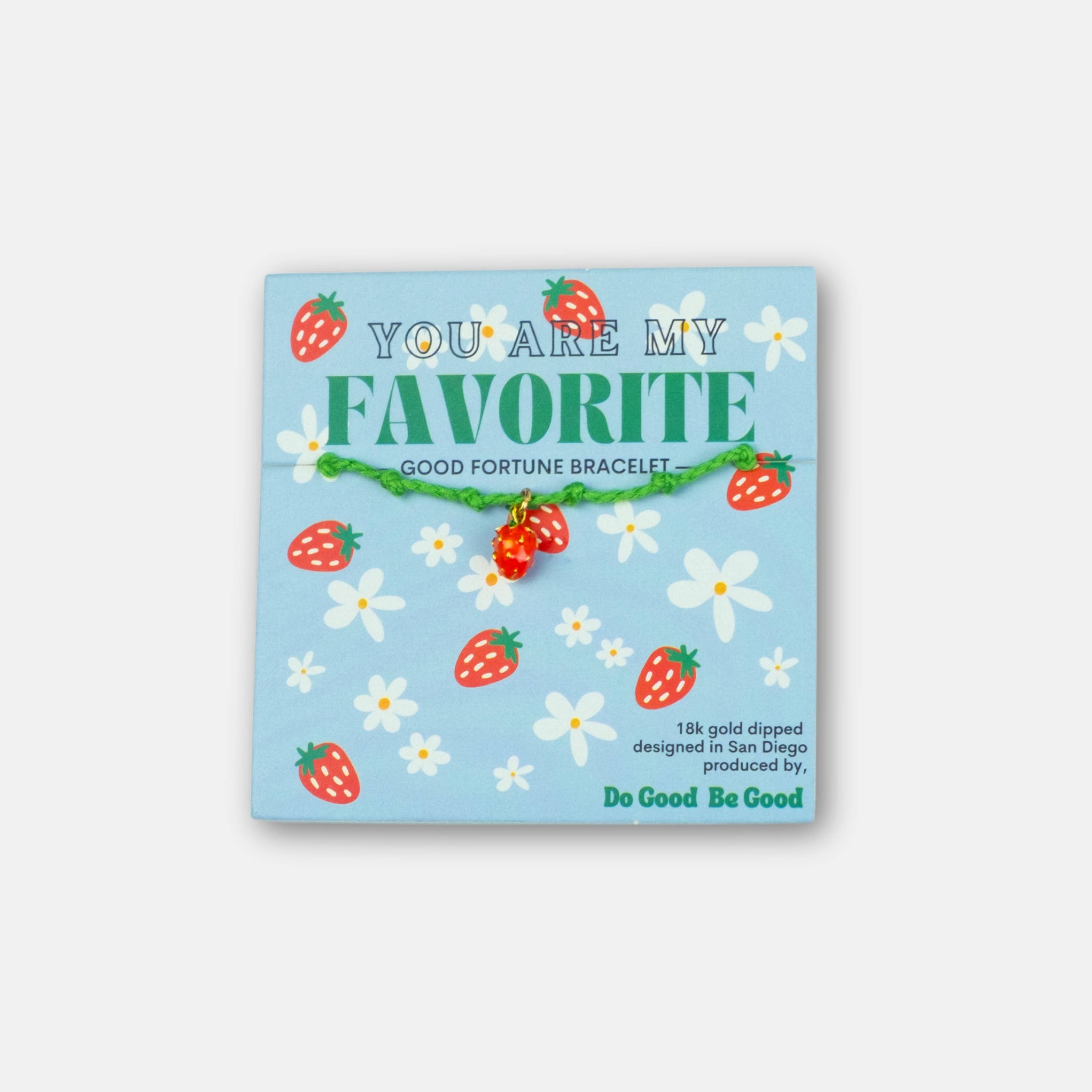 Do Good Be Good – Engroshandel Armbånd med vedhæng – Held og lykke armbånd emalje jordbær forgyldt