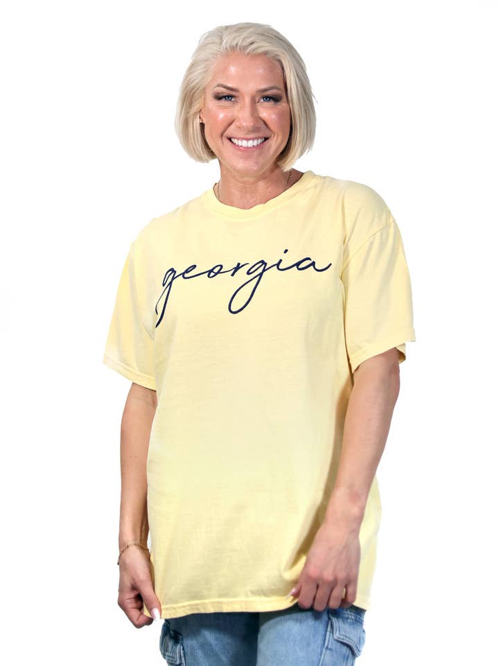 Georgia Script Tee for wholesale by Stated Brands
