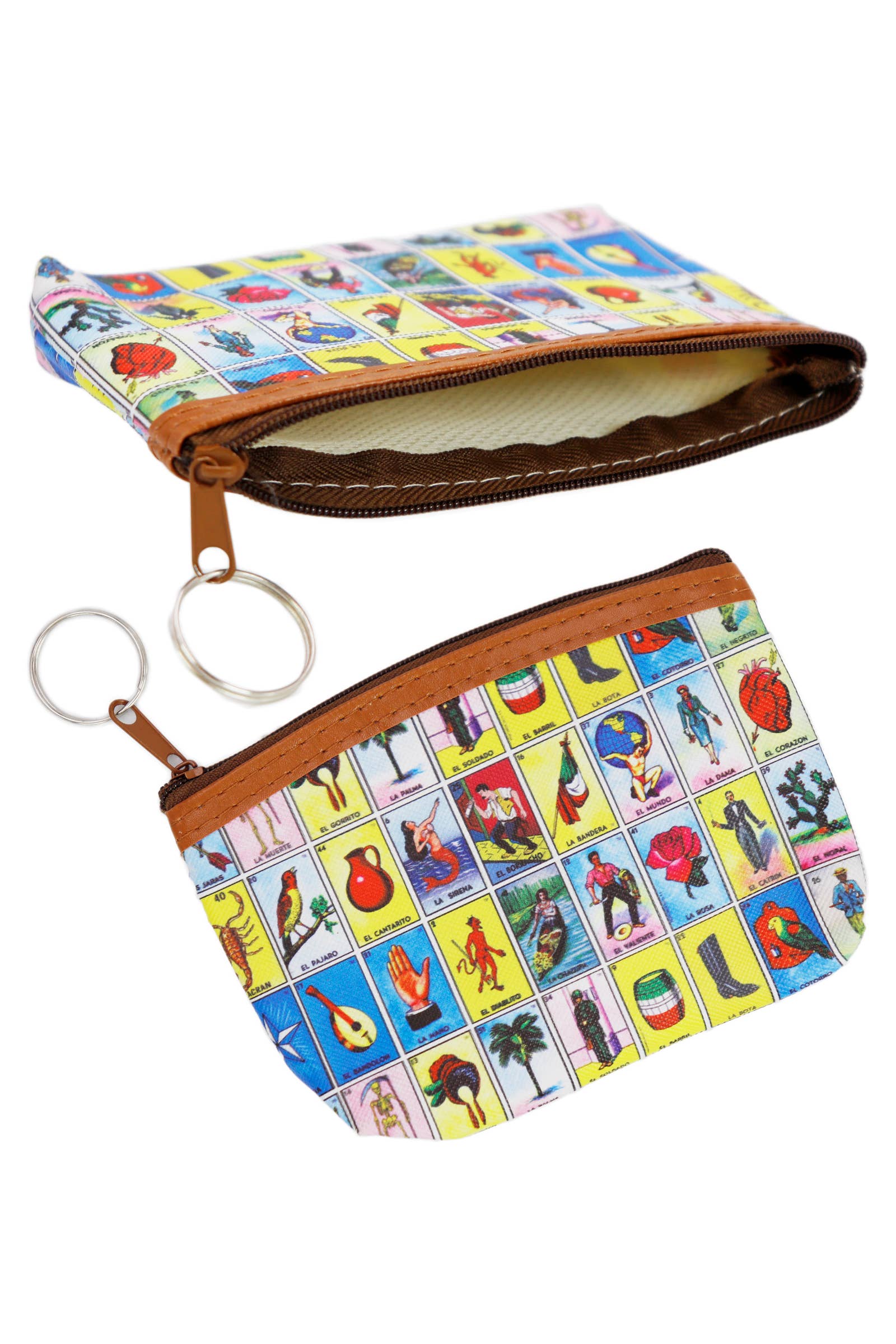 Wholesale La Loteria Portrait Zipper PU Leather Coin Purse