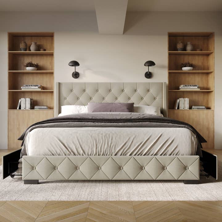 Home Design - Wholesale Bed - Olympia Tufted Upholstered Storage Platform Bed3