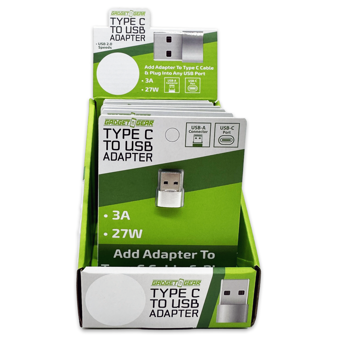 Novelty Brands - Wholesale Charging Cable - Charging Adapter USB-C to USB-A Converter - 6/Display2