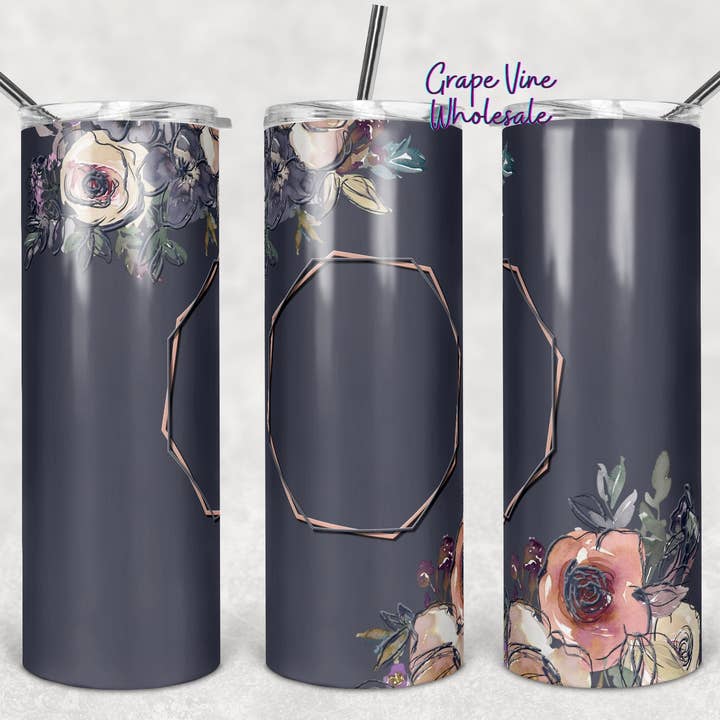 Dæmpet Blomstret Geo 20oz Tumbler for engroshandel hos GrapeVineWholesale