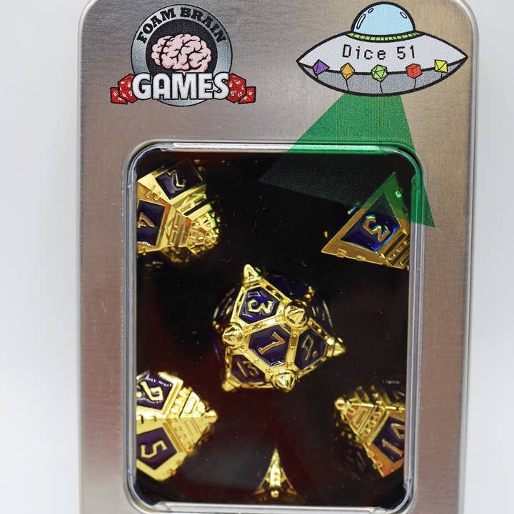 Dice 51: Cobalt Cosmos - Metal RPG Dice Set for wholesale by Foam Brain Games