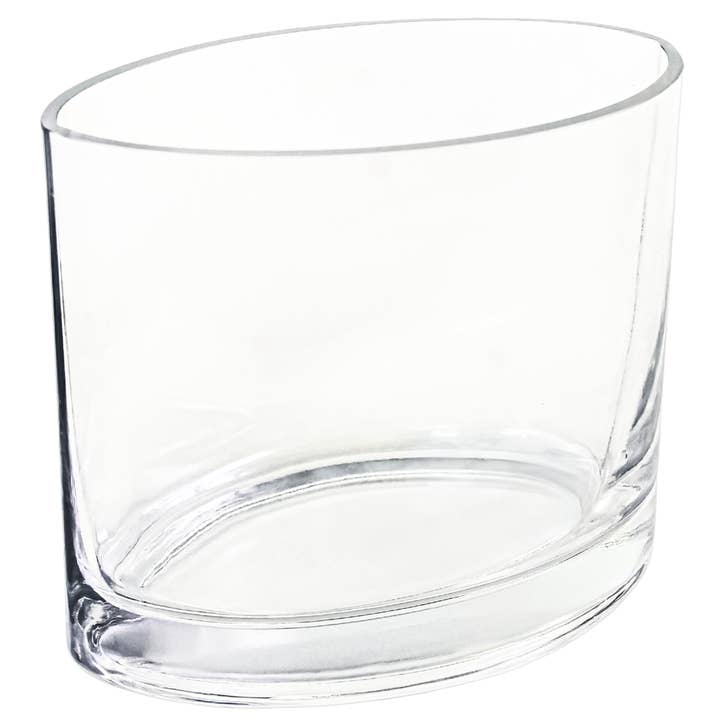Jacobson - Wholesale Vase - Fish Eye Oval Glass Vase - 4"W x 6"L x 5.5"H - Box of 12