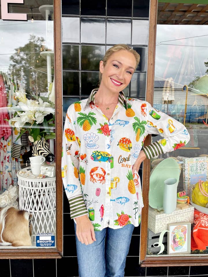 Roselle – wholesale Buttoned-down shirt – Women's – ROSELLE CUBA SHIRT JUICY FRUIT2