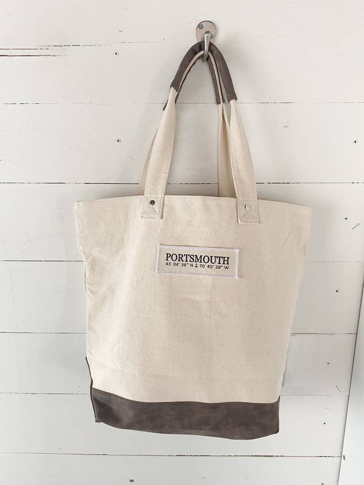 Personalized GPS Location Tote Beach Bags for wholesale by Seagate Studio