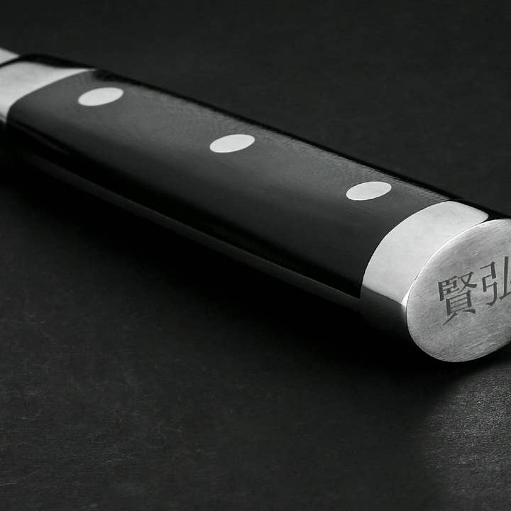 Ed Mahony - Wholesale Keukenmes - ZEN - Damascus 8" Chefmes, G10 Fibercarbon handvat2