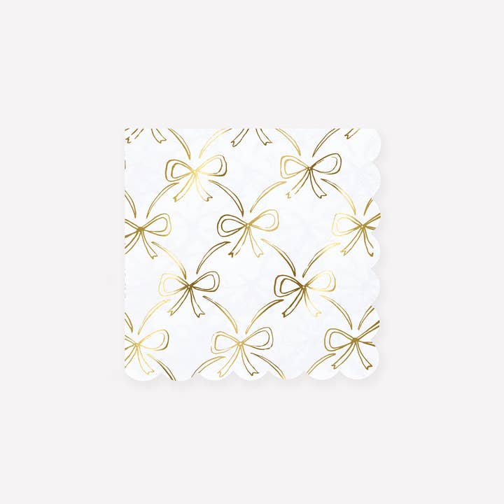 Gold Bow Small Napkins for wholesale by Meri Meri