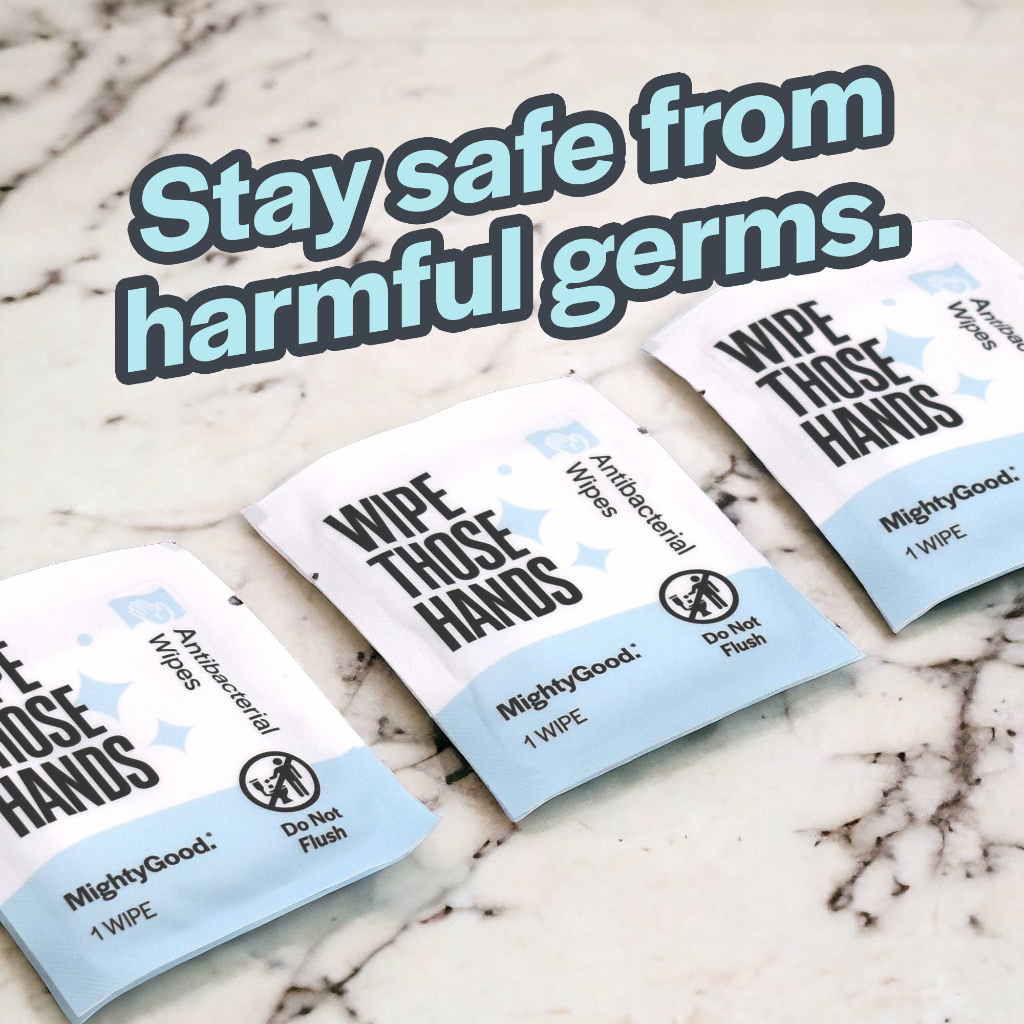 Mighty Good Solutions - Wholesale Face & Body Wipes - Wipe Those Hands 10 Count (Pack of 12) Antibacterial Wipe4