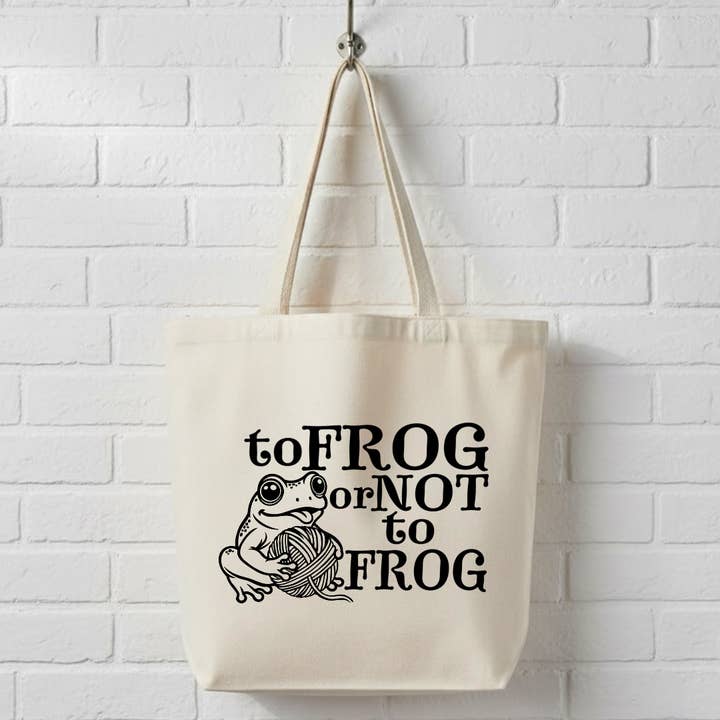 To Frog or Not To Frog Canvas Tote Bag for wholesale by Anna B. Shop
