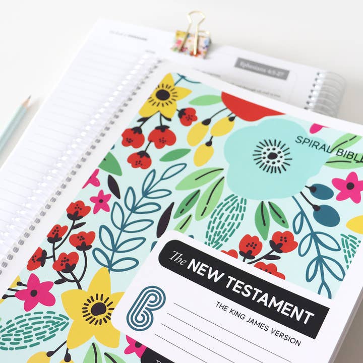 Spiral Bible - Wholesale Book - Adult - Spiral Bibleâ„¢ - KJV New Testament - Field of Flowers