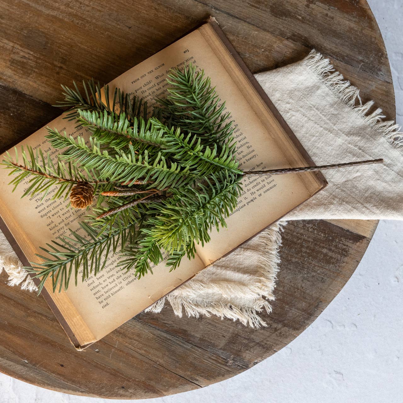 Ragon House - Wholesale Artificial Plant - 13.5"  HEMLOCK & DOUGLAS FIR W/ MINI PINECONE PICK1