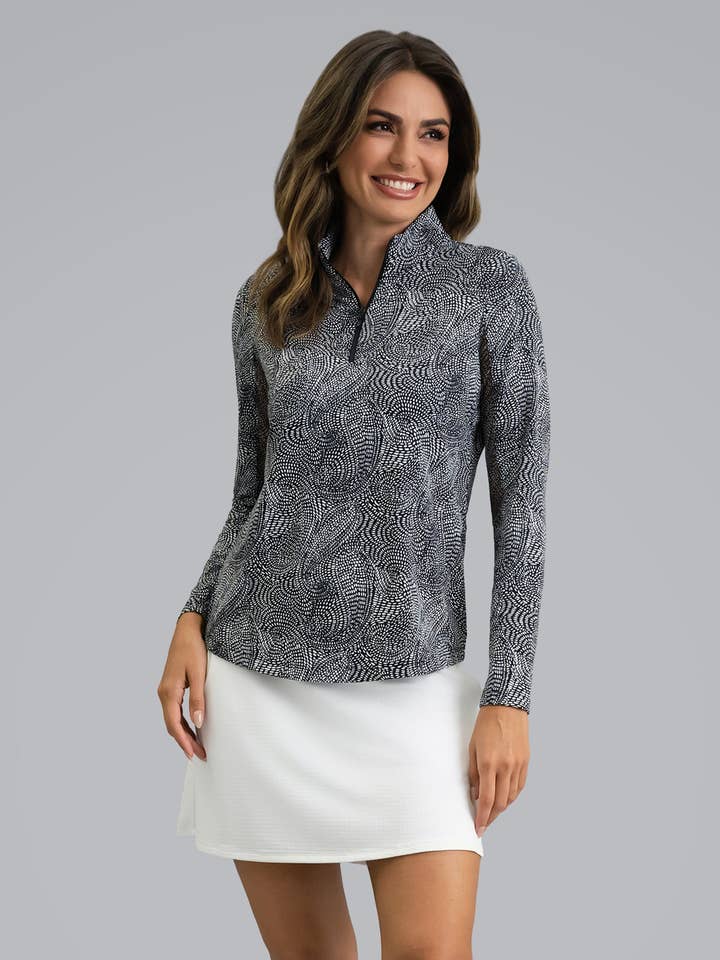 Stephanie Long Sleeve Mock Neck Top for wholesale by IBKÜL