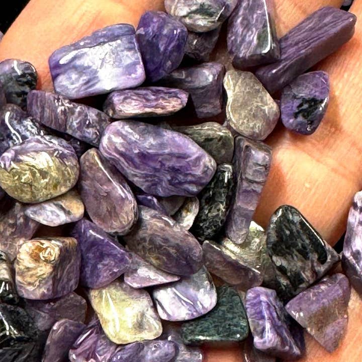 Charoite chips 20g bag purple charoite gemstones high grade for wholesale by Elf Kendal Hippies