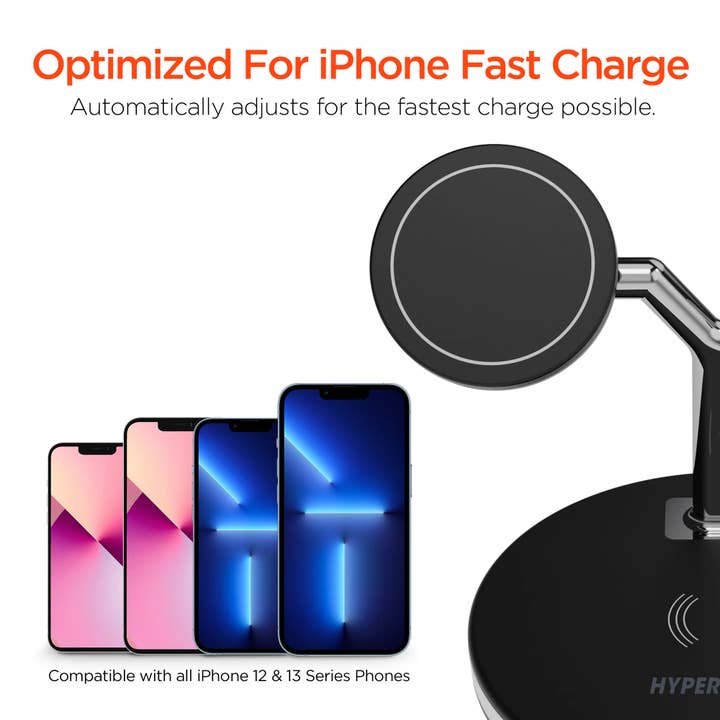JupiterGear Home - Wholesale Charging Dock - HyperGear MaxCharge 3-in-1 MagSafe Wireless Charging Stand