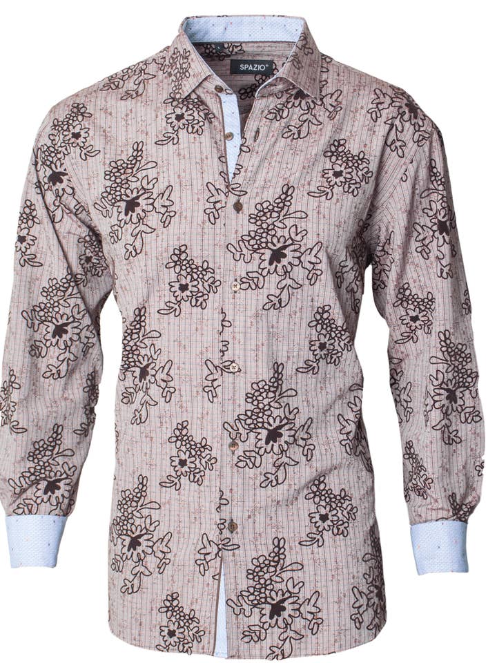 Camisa de diseñador de manga larga estilo italiano | S-5100 Arcilla para venta al por mayor de Spazio