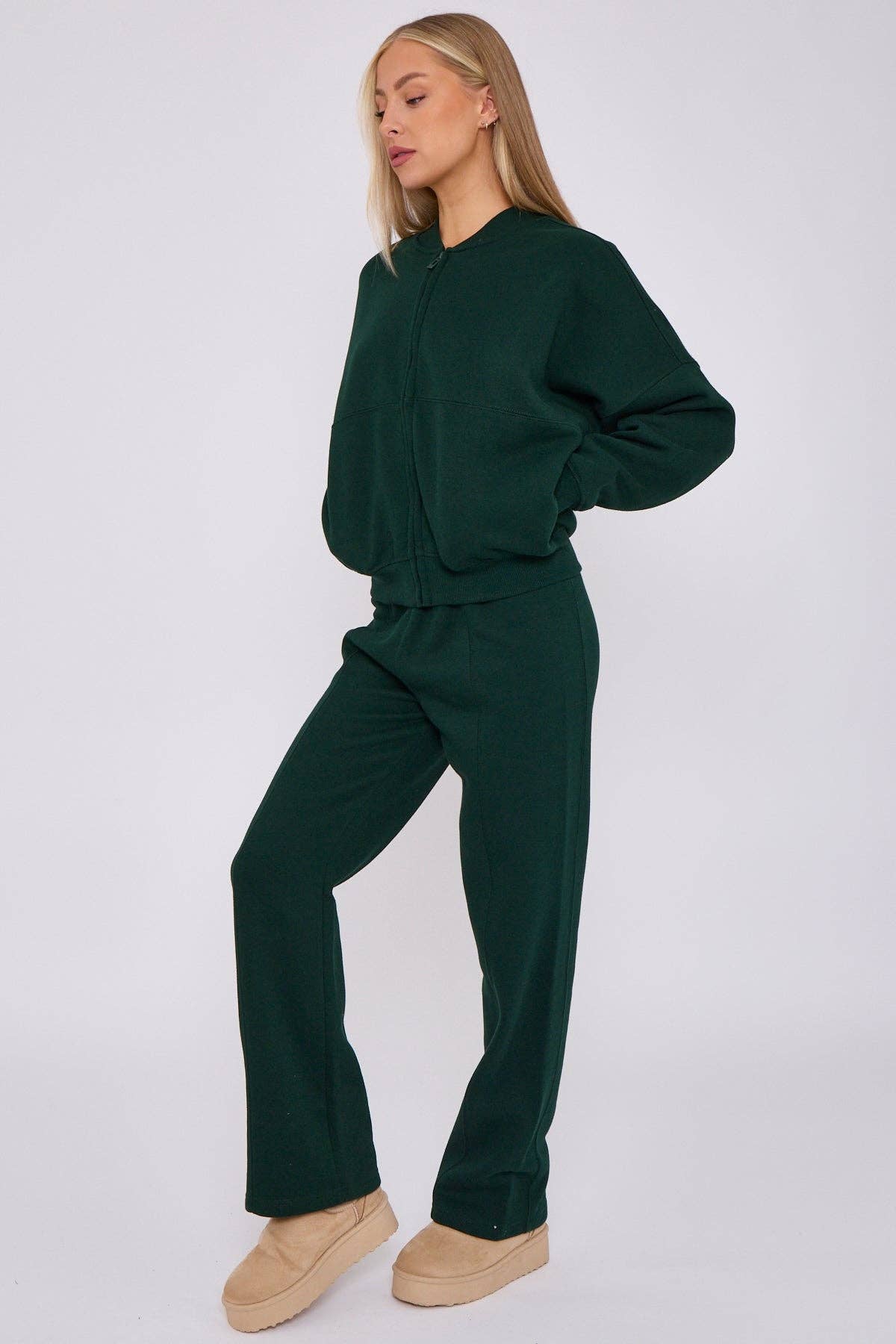 AX Labels - Wholesale Top & Pant Set (NOT Loungewear) - Women's - Oversized Bomber Style Fleece Zipper Co-ord86