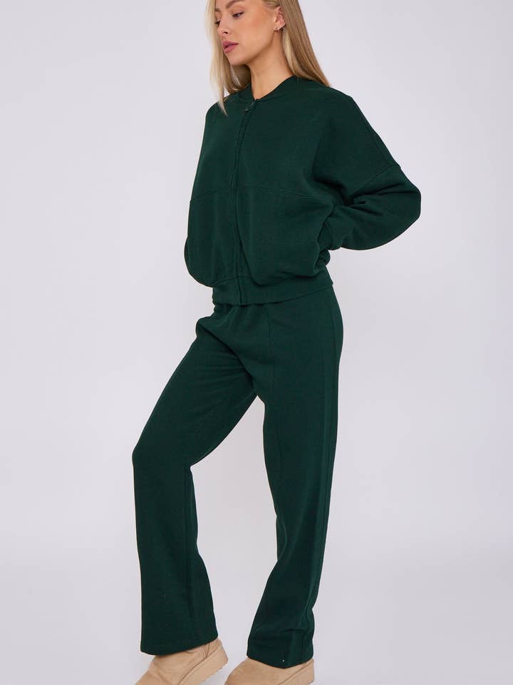 AX Labels - Wholesale Top & Pant Set (NOT Loungewear) - Women's - Oversized Bomber Style Fleece Zipper Co-ord86