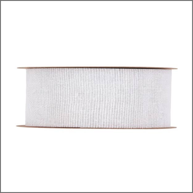 Mini Art Products - Wholesale Ribbon - Gift Wrapping - Cotton Strap 4.5 cm X 20 m - White