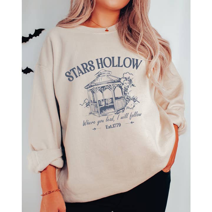 Vintage Style Stars Hollow Sweatshirt, Luke's Diner X128 for wholesale by MAYA TX