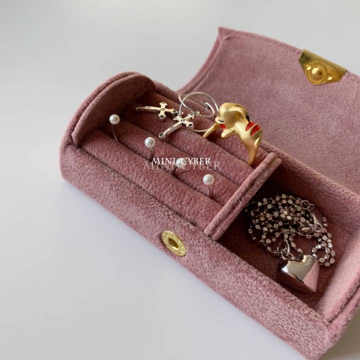 MINICYBER STUDIO - Wholesale Jewelry Box/Organizer - Pink Velvet Travel Case