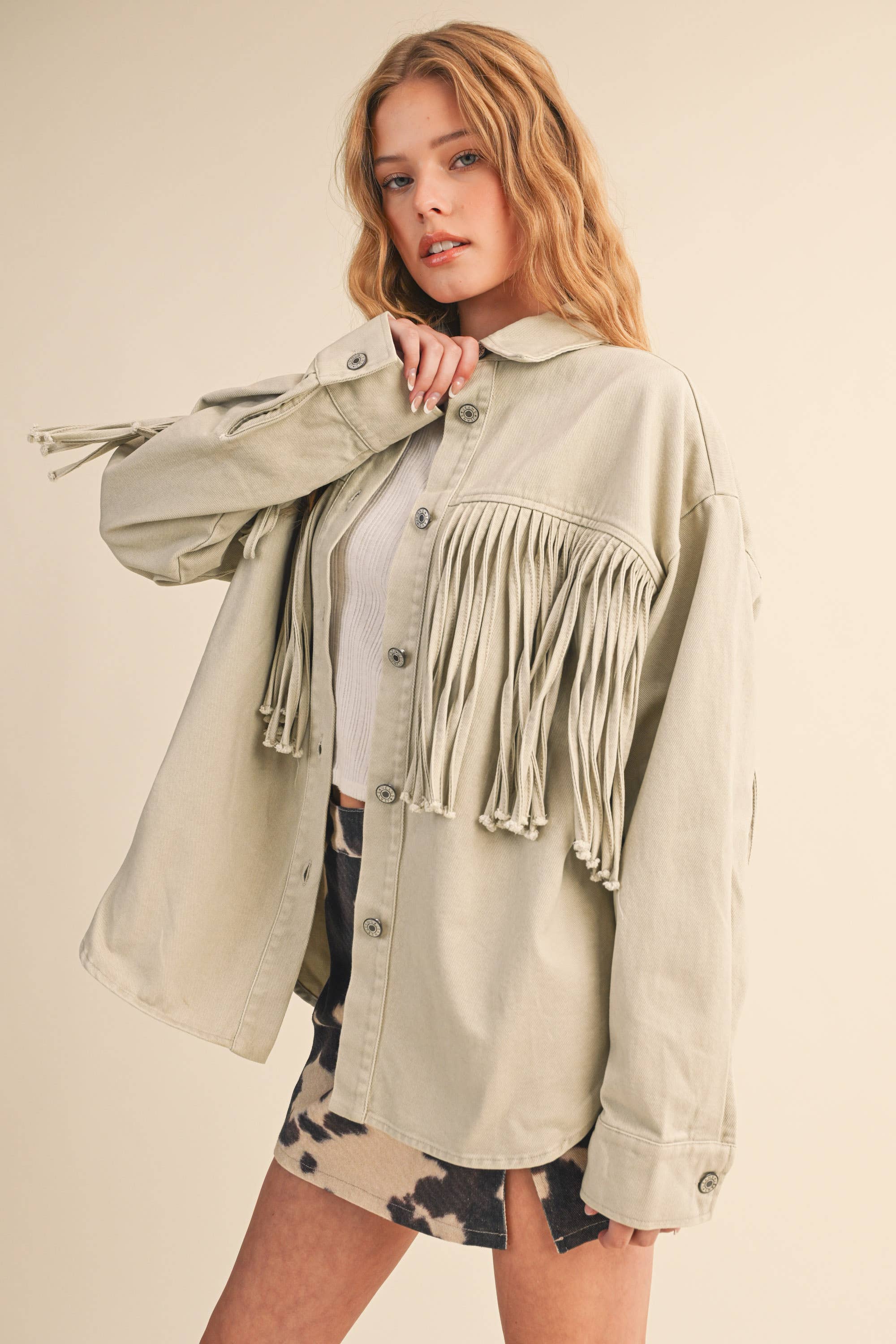 Klesis - Vente Veste-chemise – femme - Veste en jean à boutons avec couleur contrastante IJ17122