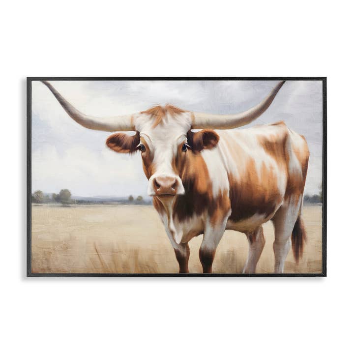 Arte emoldurada de Longicórnio Castanho Malhado por atacado de Stupell Industries