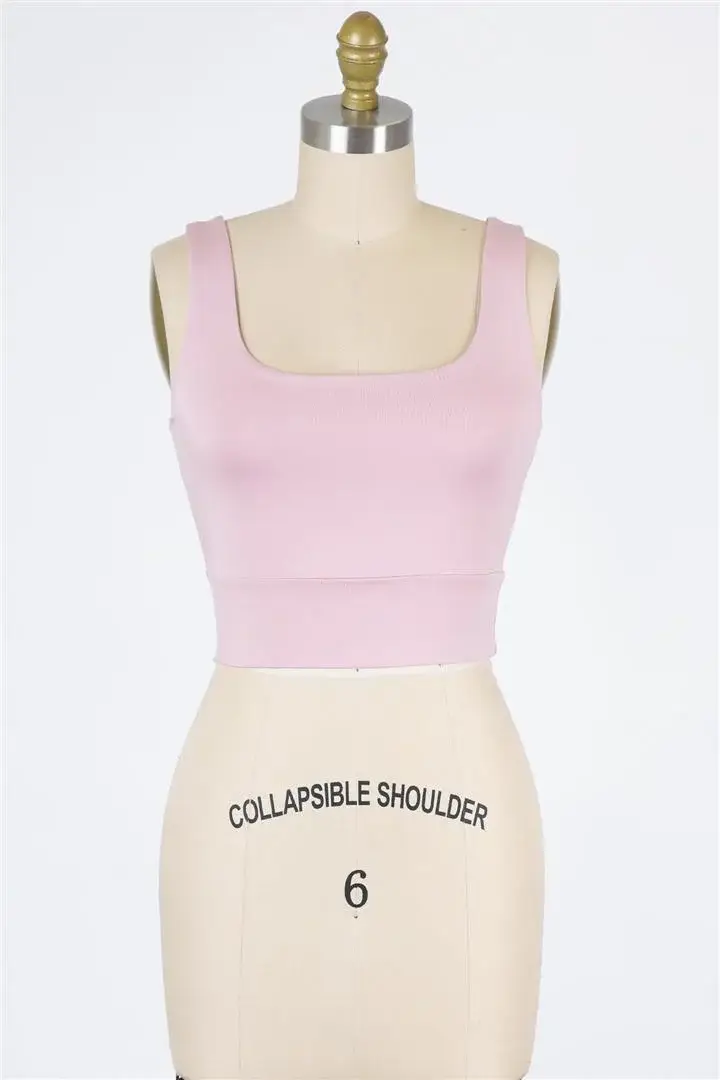 Final Touch - Wholesale Knit Top - Women's - Square Neck Fitted Crop Top - T1685924