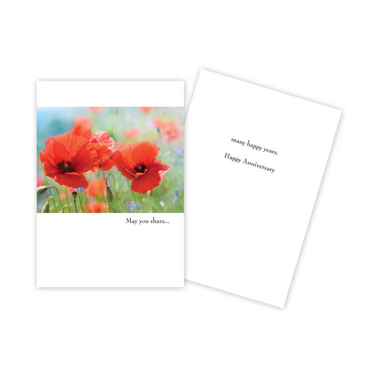 Poppies Anniversary Card - Pack of 6 for wholesale by Sun Day Greetings