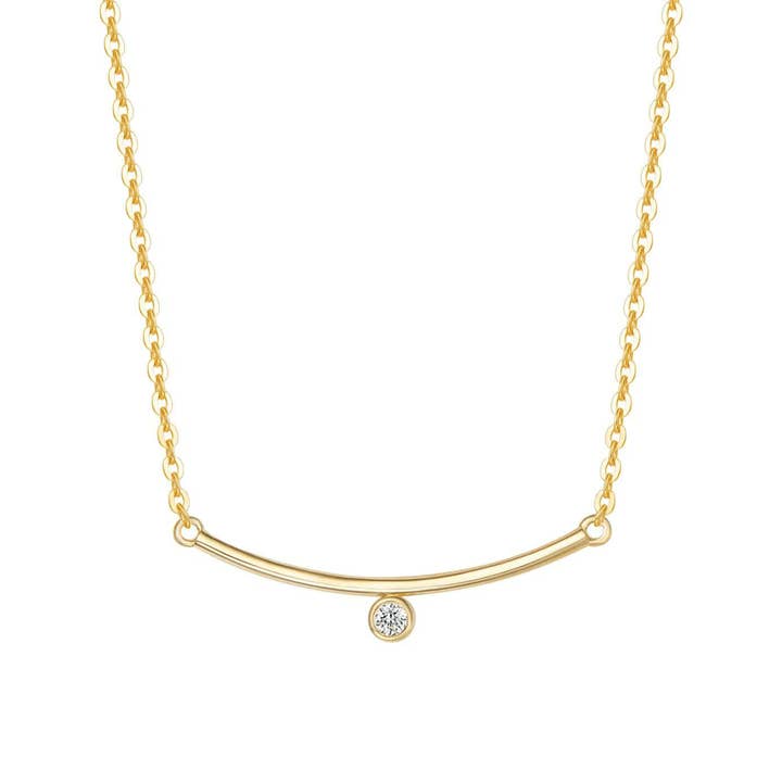 Collar de oro amarillo de 14 quilates «diamante con forro plateado» para venta al por mayor de Fanci Me Jewelry