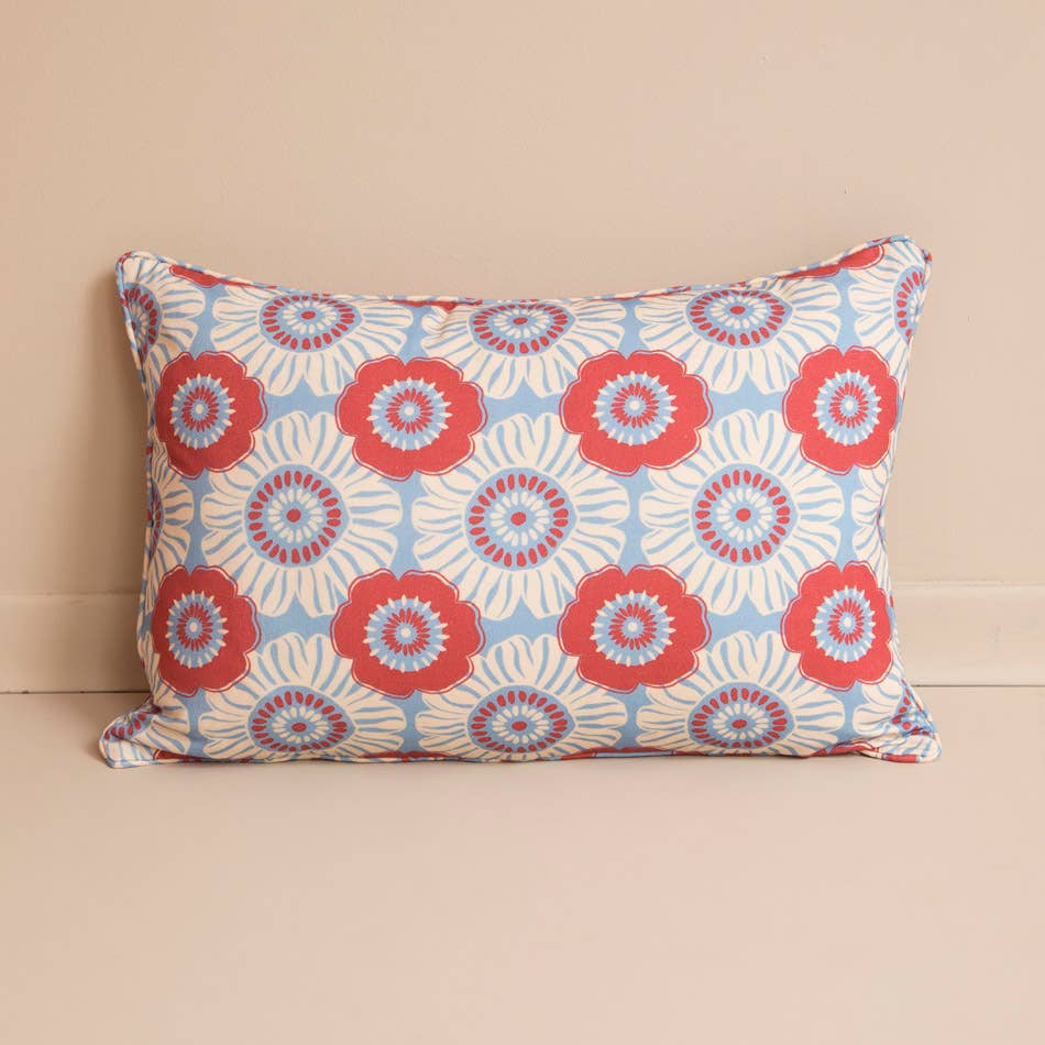 Mahe Homeware - Wholesale Throw/Decorative Pillow - Blue Pop Floral Cushion 40x600