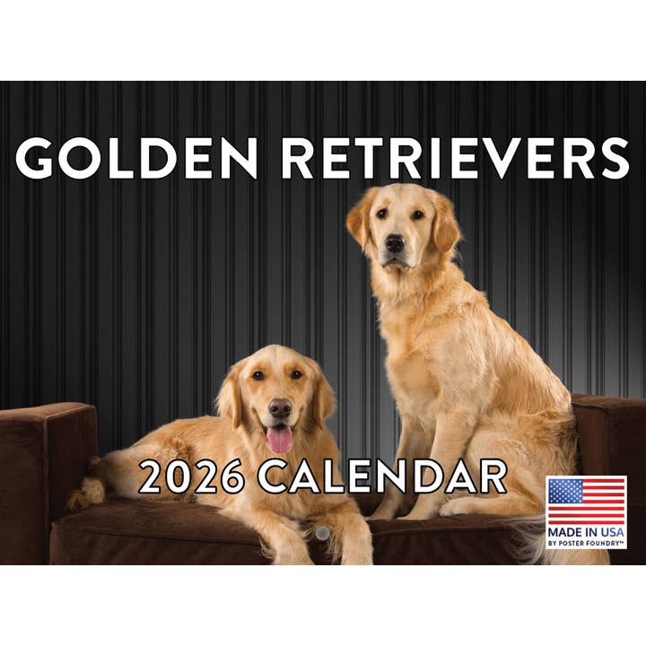 Multicolore Calendario Golden Retriever 2026 Calendario da Parete Mensile 12 Mesi | Prodotto negli Stati Uniti d'America in vendita all'ingrosso su Faire