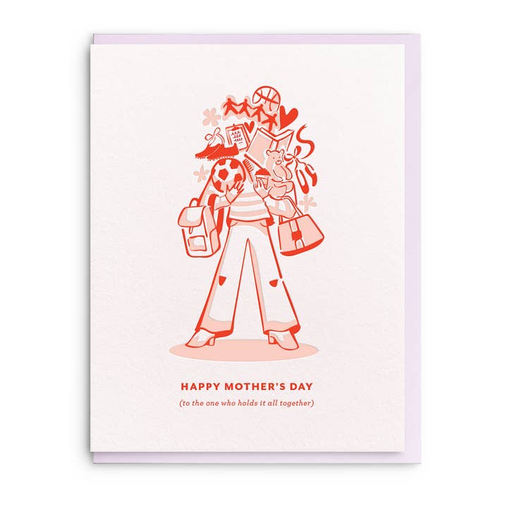 Cartão de Felicitações para o Dia da Mãe, Impressão Tipográfica "Mantém Tudo Junto" por atacado de Dahlia Press