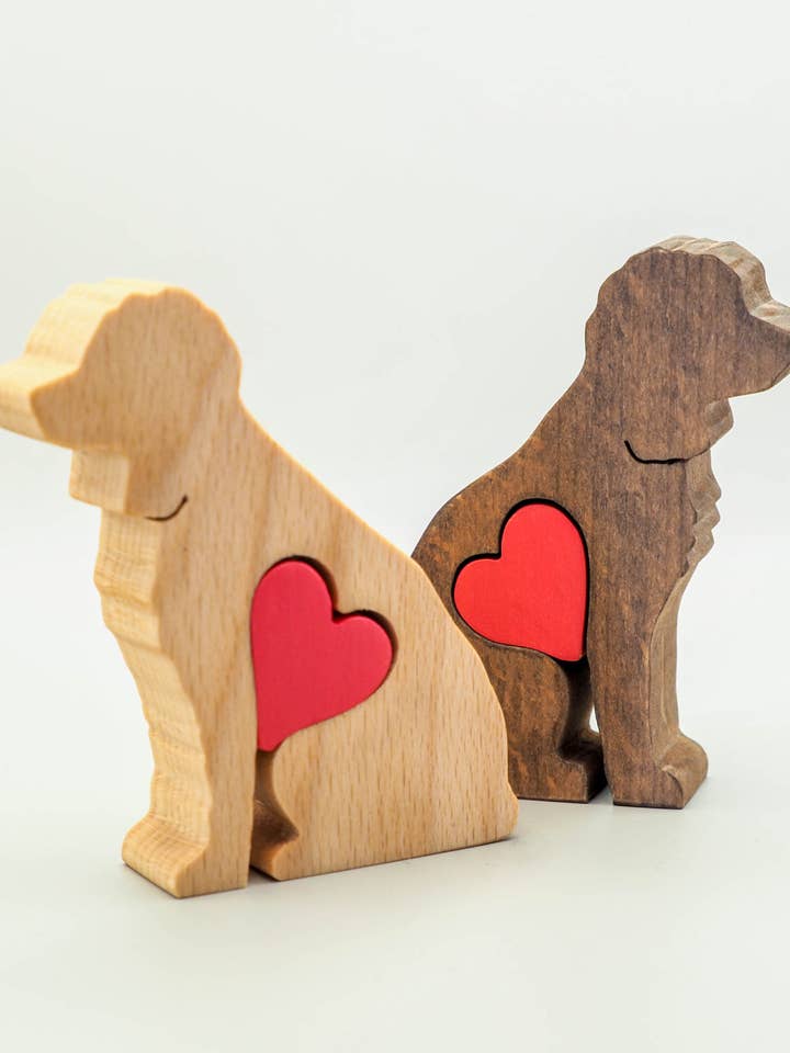 Cockapoo - Minimalistic wooden dog figurine keepsake for wholesale by Wood Metamorphosis
