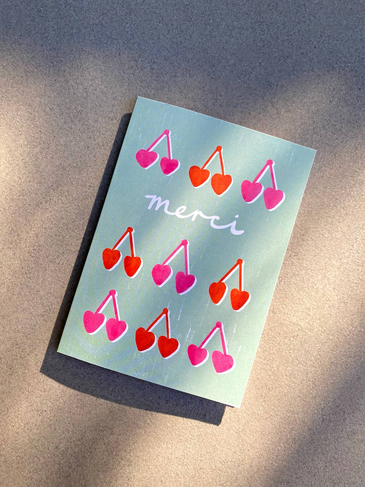 Lauren Sissons Studio – Großhandel Dankeskarten – Dankeskarte „Merci Cherries“, Französisch | Danksagung1