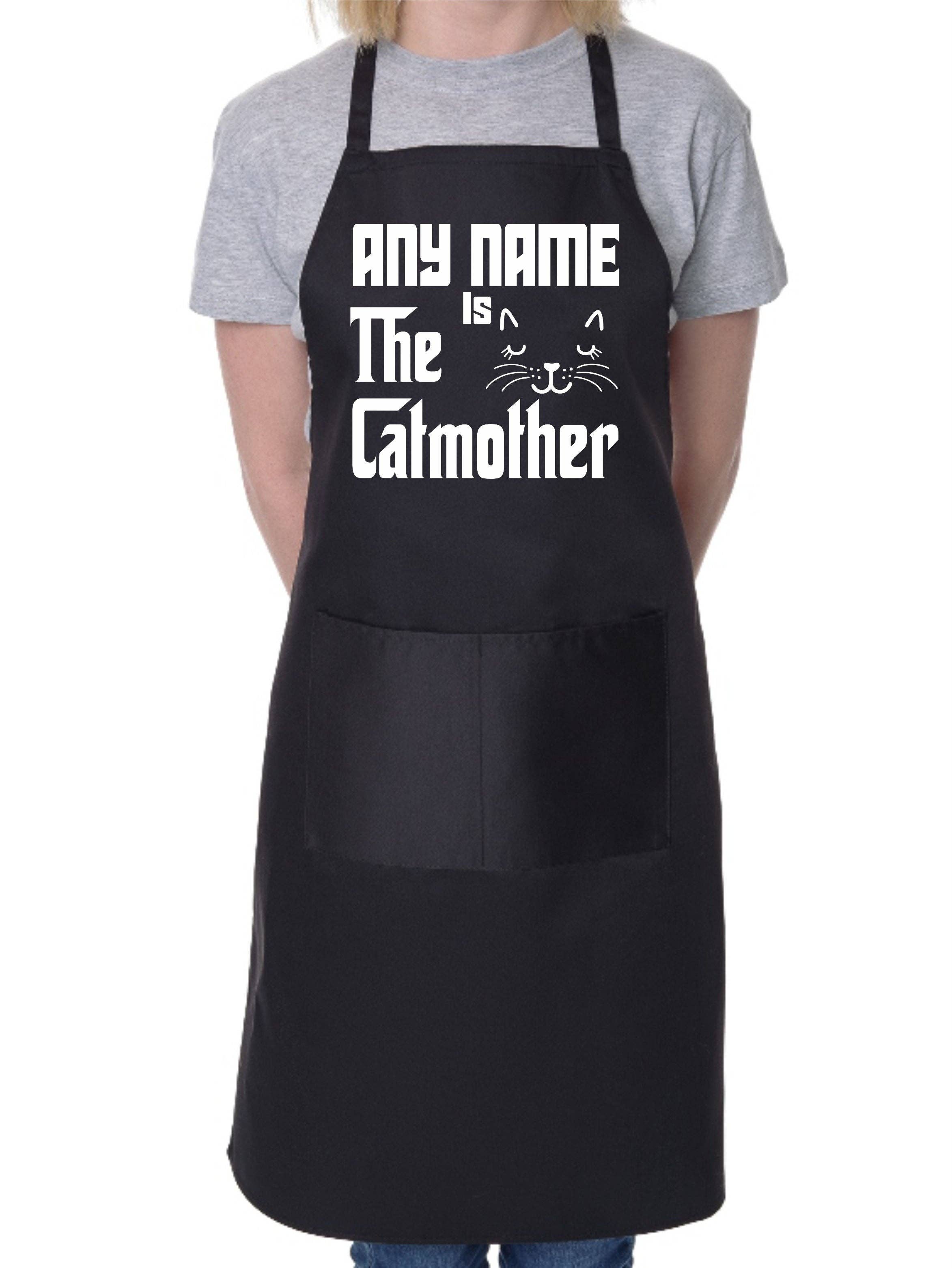 Print4U – wholesale Apron – The Catmother Apron Any Name Pet Lover Gift Personalised BBQ Cat Lover0