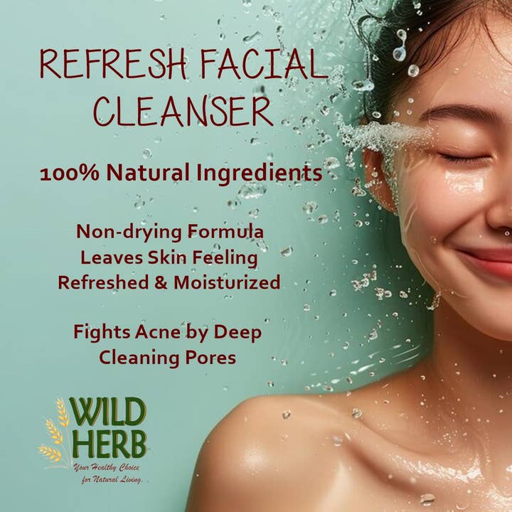 Wild Herb Soap Co - Wholesale Facial Cleanser - Refresh Natural Facial Body Wash Cleanser Fights Acne