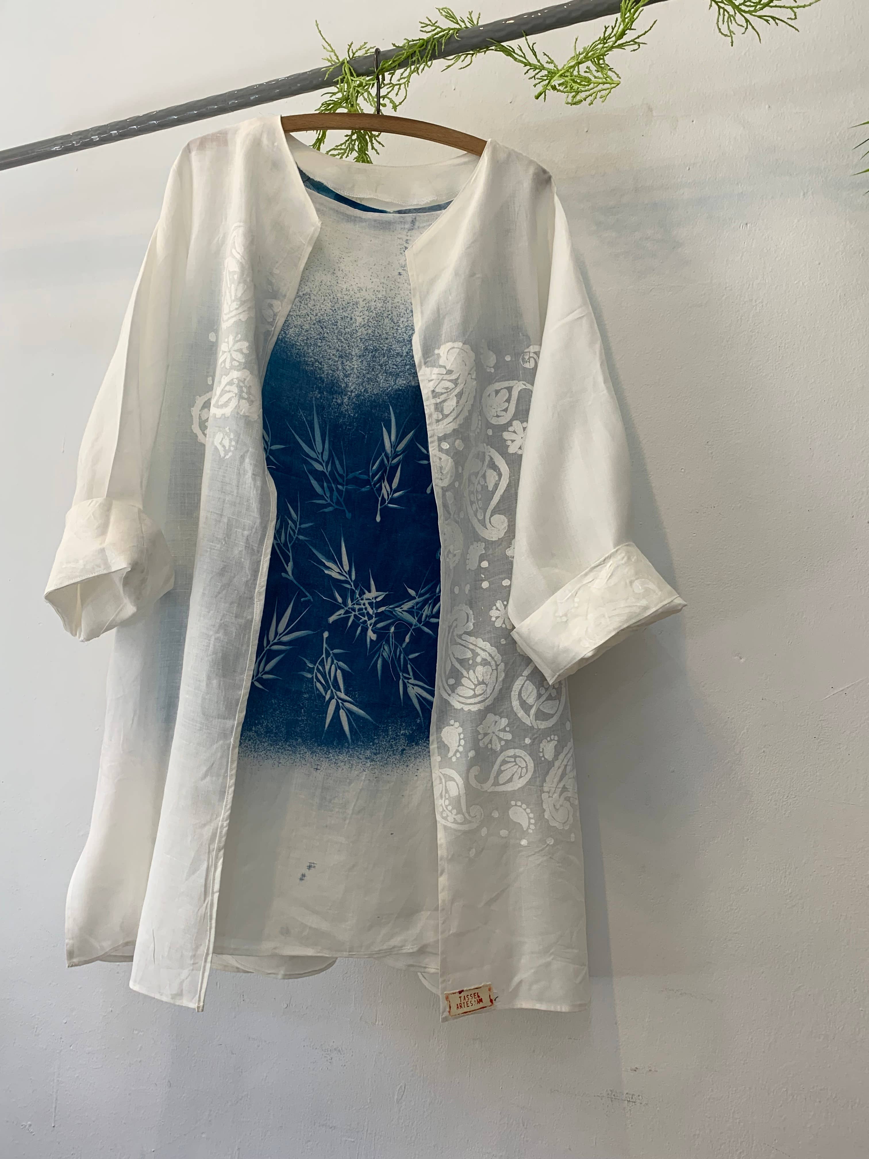 Tasselartesana - Wholesale Kaftan - Women's - Mediterranean linen CAFTAN, with handmade serigraphy 28