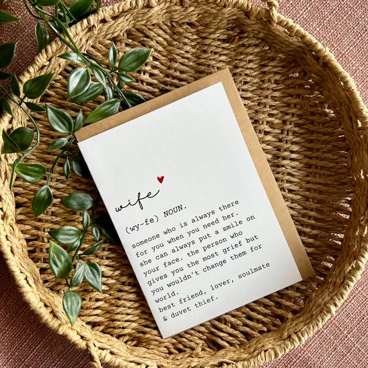 Swale Studios – wholesale Love card – Wife Definition Greeting Card