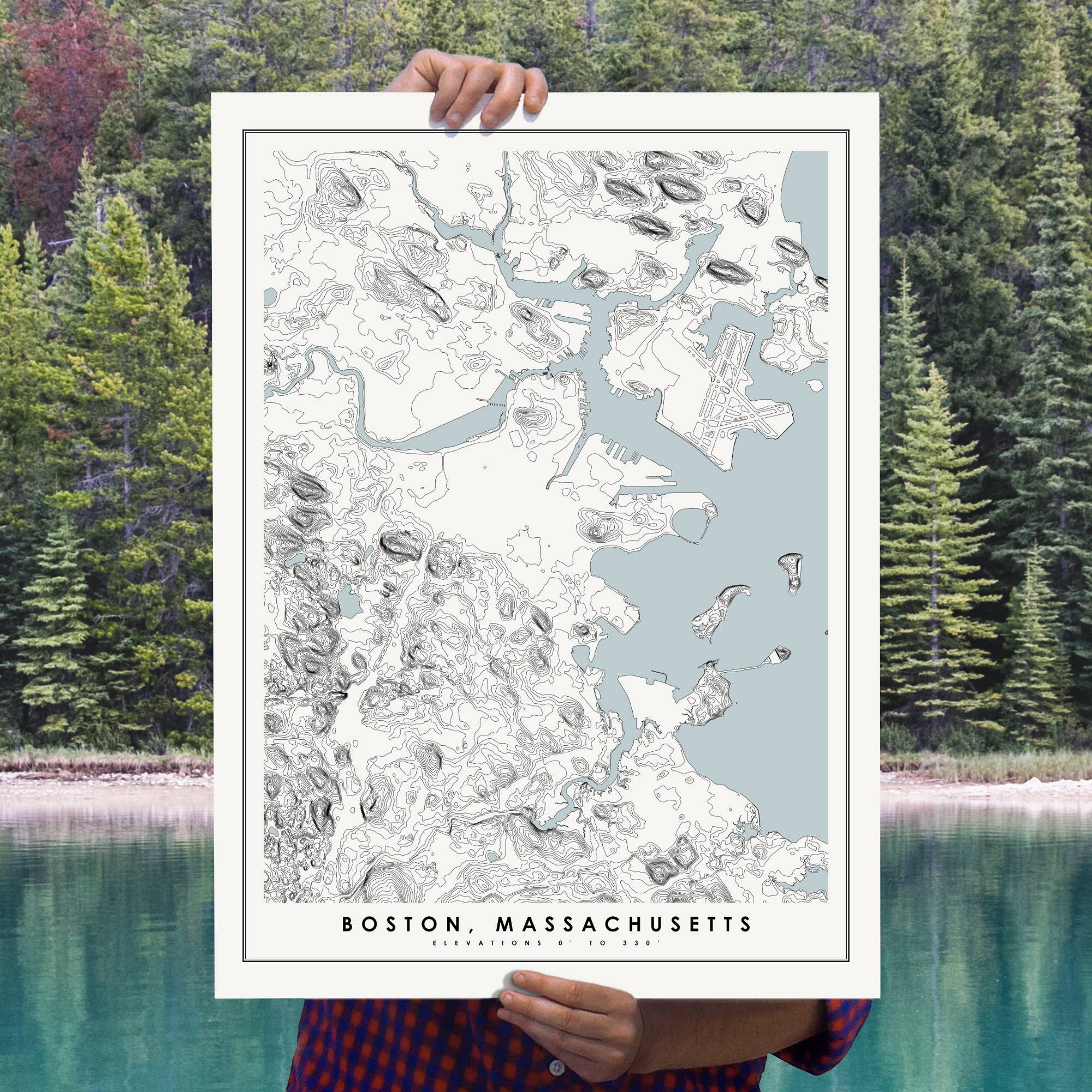 Mr City Printing – wholesale Art print – Boston Topographical Art0