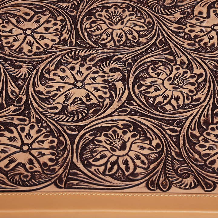 LS Western - Wholesale Jewellery box/organiser - ADBGZ882 Hand-Tooled Leather Jewelry Case with Combination Locks | American Darling6