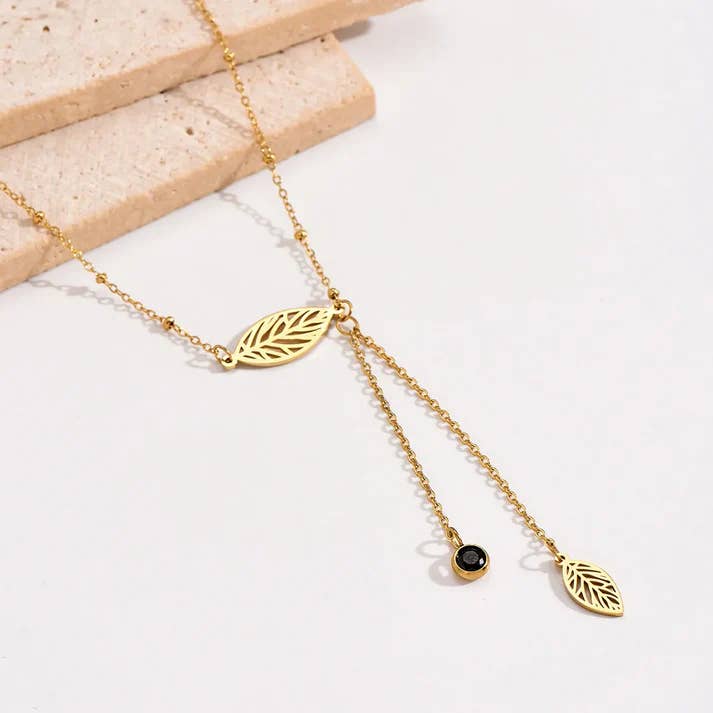 Pastoral Simple Style Leaves Stainless necklace wholesale for wholesale by Gooddiy