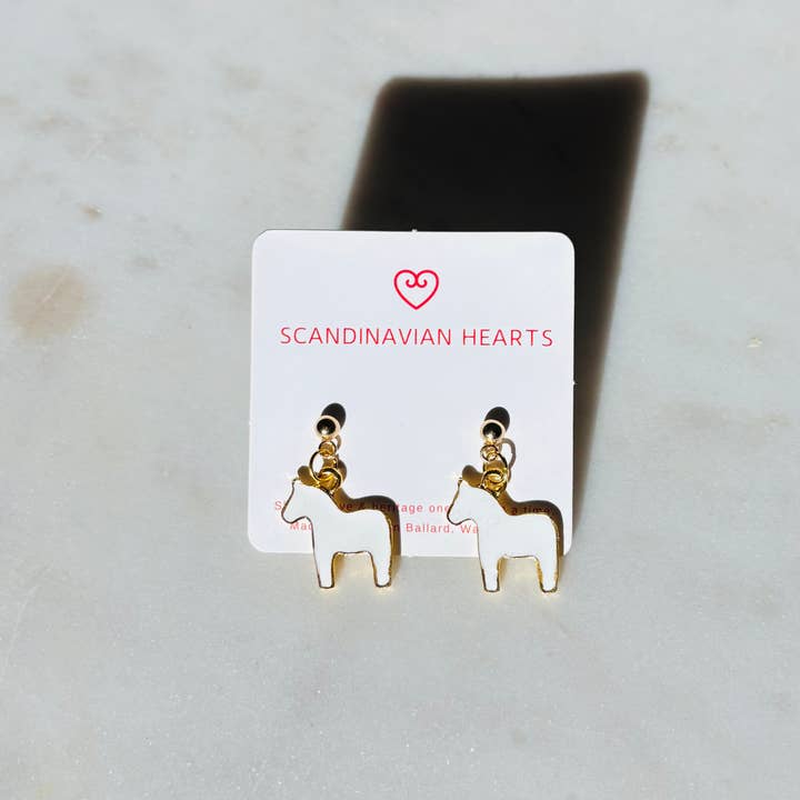 Scandinavian Hearts - Wholesale Stud/Post Earrings - Dala Horse Earrings5